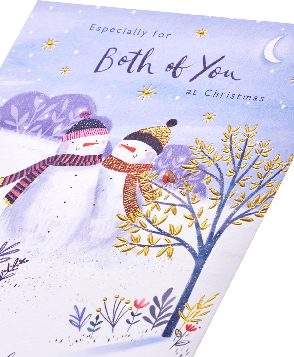 UK Greetings Christmas Card for Both of You – Snowcouple Festive Design