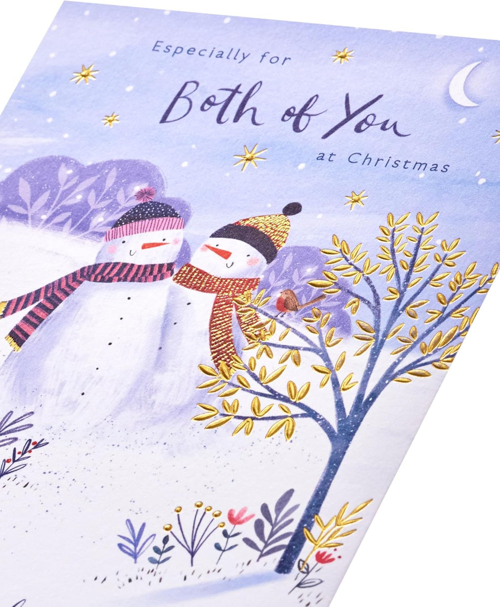 UK Greetings Christmas Card for Both of You – Snowcouple Festive Design