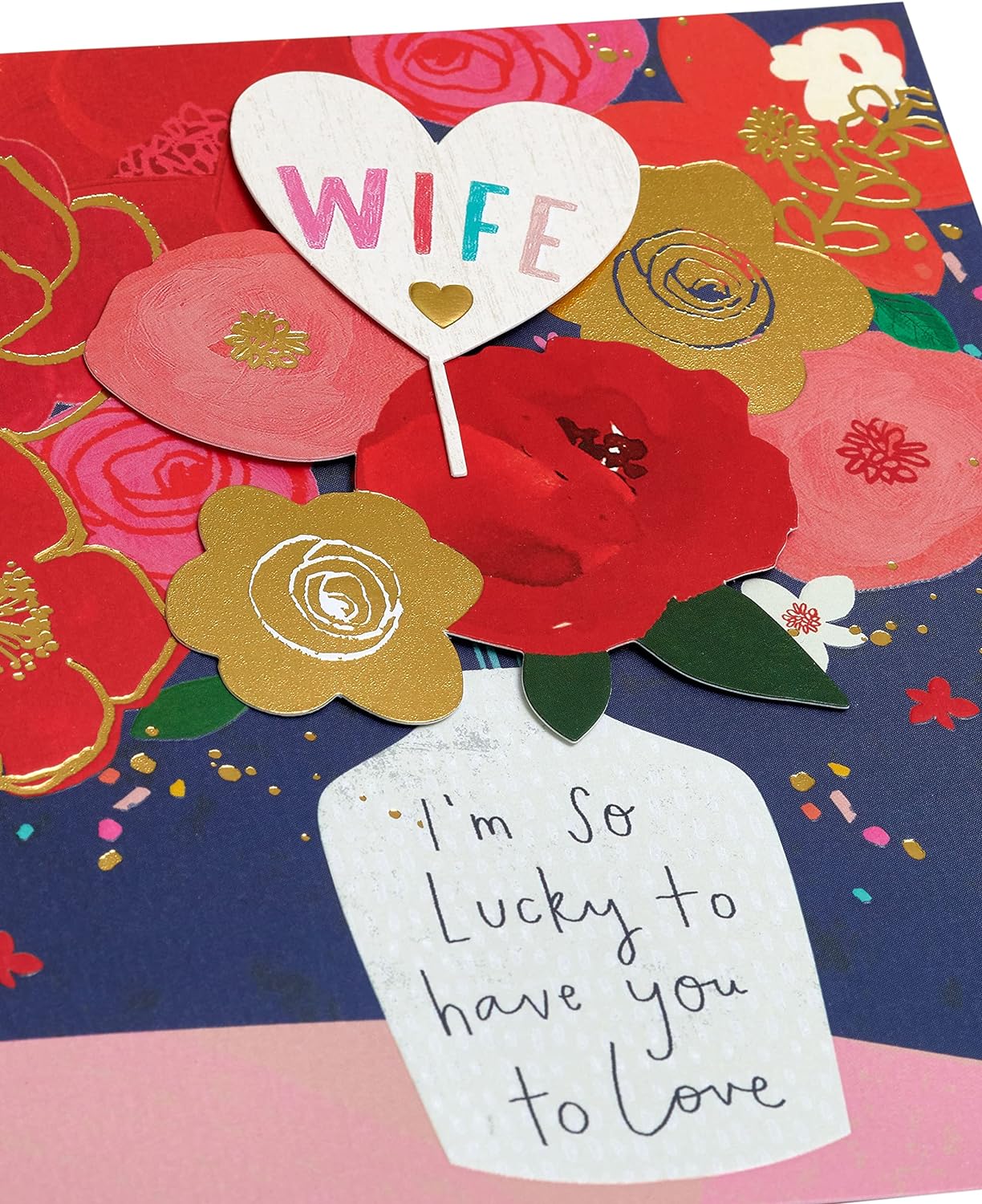 Birthday Card for Wife - Vase Bouquet Design
