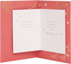UK Greetings Valentine's Day Card For Husband - Gold Heart Tree Design
