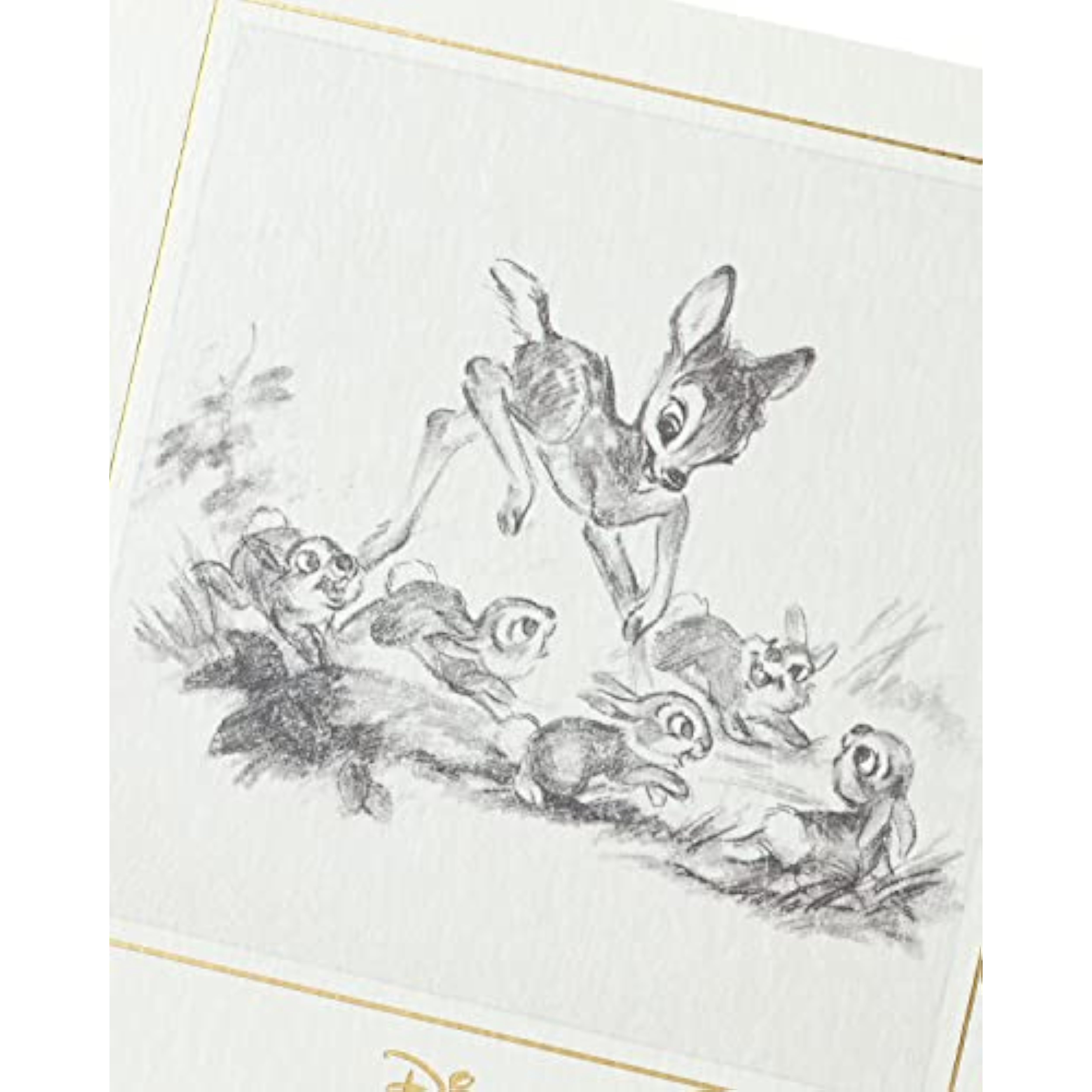 Disney Bambi Original Sketch Blank Birthday Card