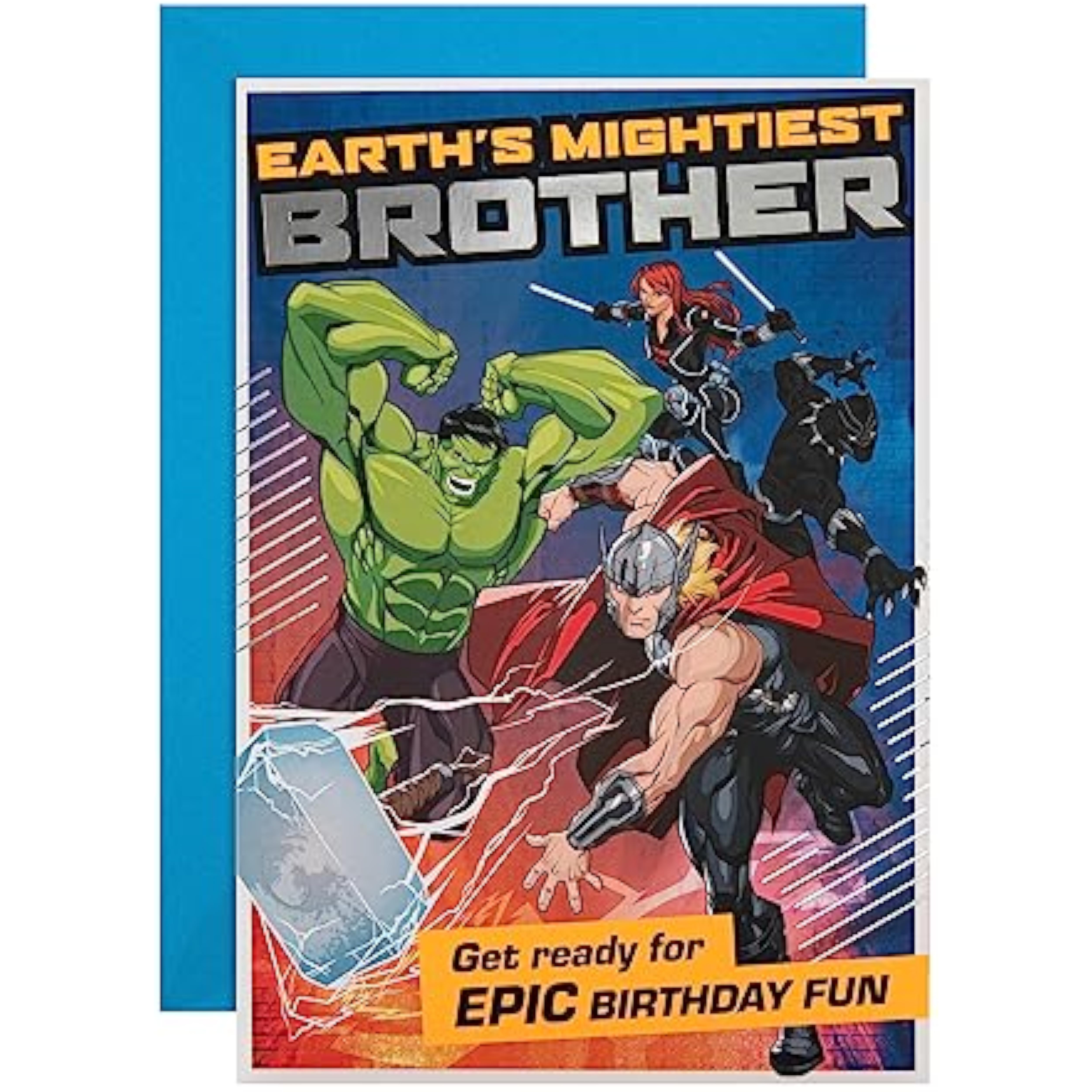 Marvel Avengers Superheroes Design with Activity Brother Birthday Card