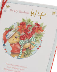 Disney Winnie the Pooh Wife Bouquet Christmas Card
