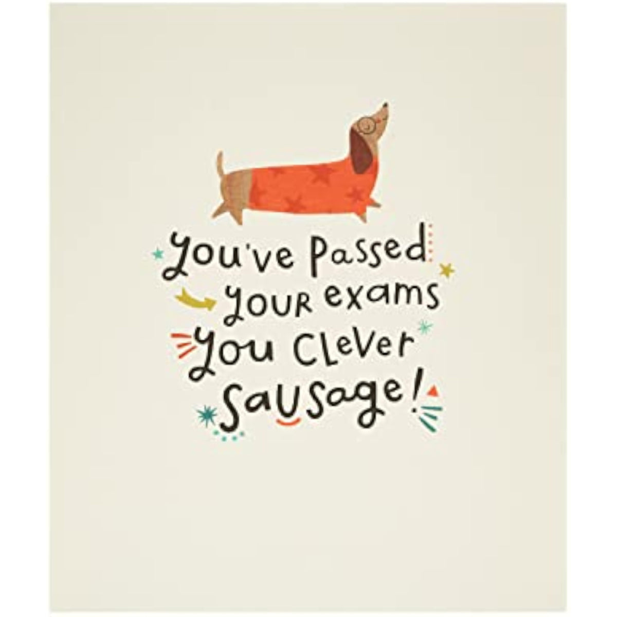 Clever Sausage Exams Passed Congratulations Card