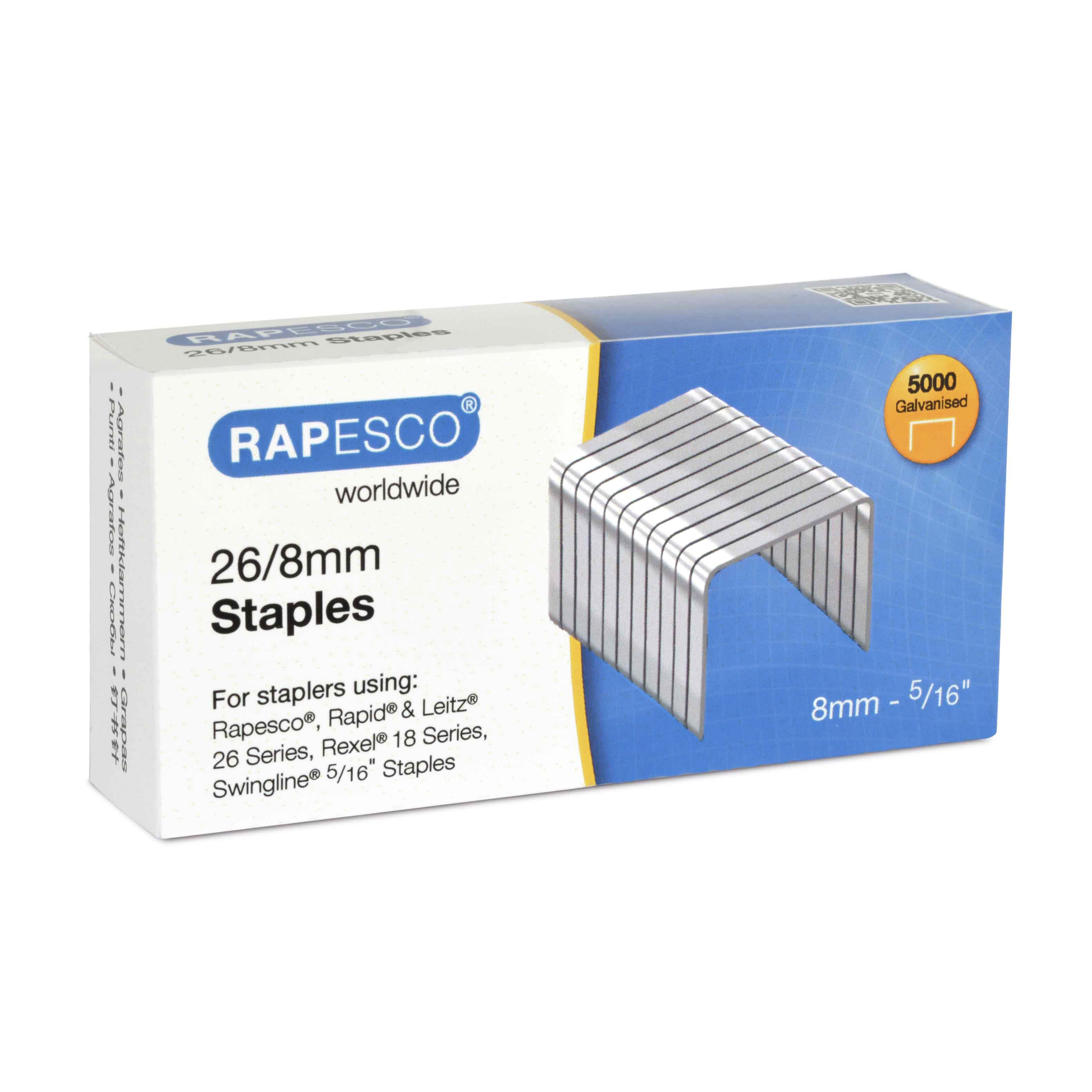 Rapesco 26/8mm Galvanised Staples (Pack 5000) - S11880Z3