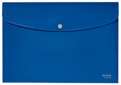 Leitz Recycle Polypropylene Document Wallet With Push Button Closure Blue 46780035