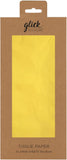 Glick Four Sheets of Lemon Yellow Tissue Paper, Each Sheet 750mm x 500mm Tissue Paper Lemon Yellow, Lemon Yellow Tissue Paper for Gift Wrapping, Birthday Lemon Yellow Tissue Paper