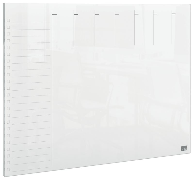 Nobo Transparent Acrylic Mini Whiteboard Weekly Planner Desktop or Wall Mounted A4 1915614