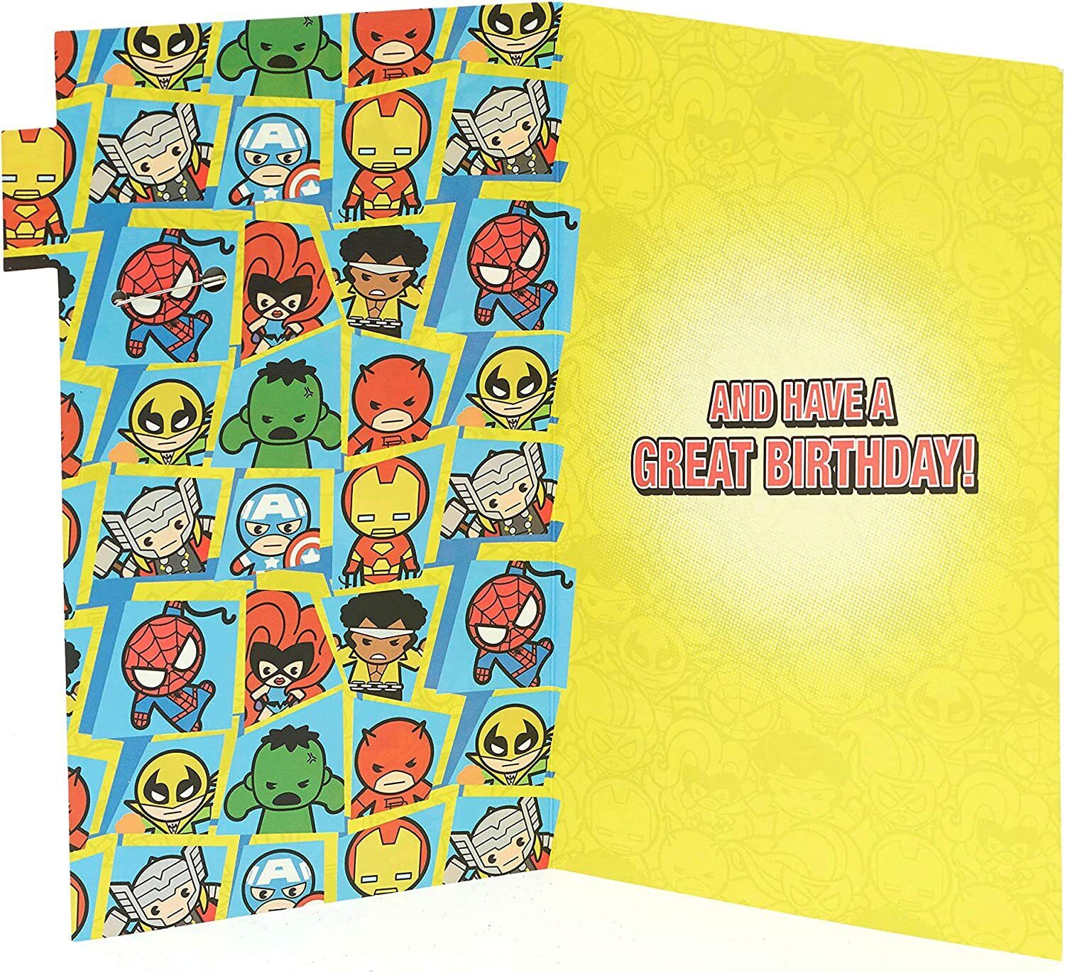 Marvel Avengers Kawaii Cute Superhero Birthday Card