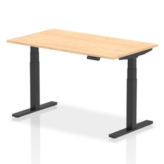 Dynamic Air 1400 x 800mm Height Adjustable Desk Maple Top Black Leg HA01198 DD