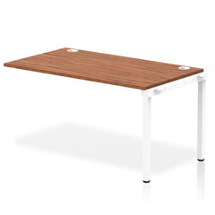 Impulse Single Row Bench Desk Extension Kit W1400 x D800 x H730mm Walnut Finish White Frame - IB00374 DD