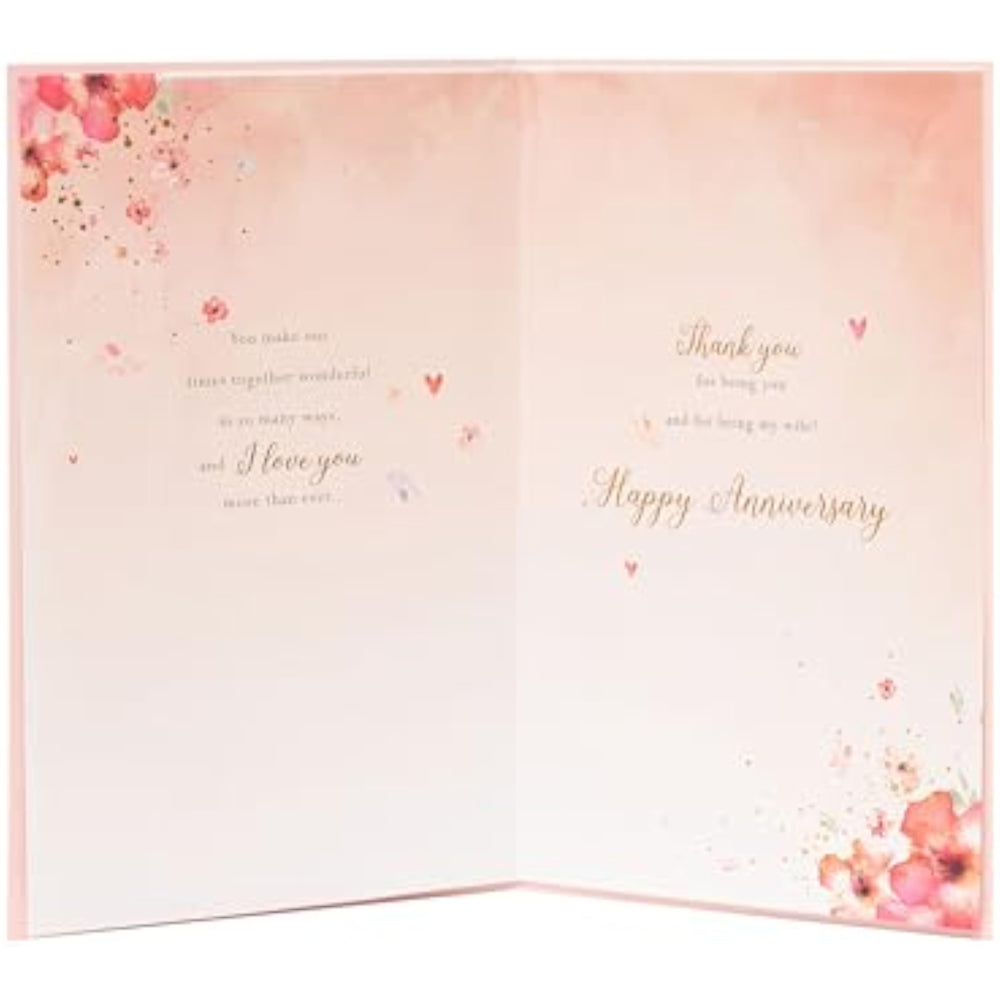 Wonderful Wife Wedding Anniversary Card - Elegant and Heartfelt Design