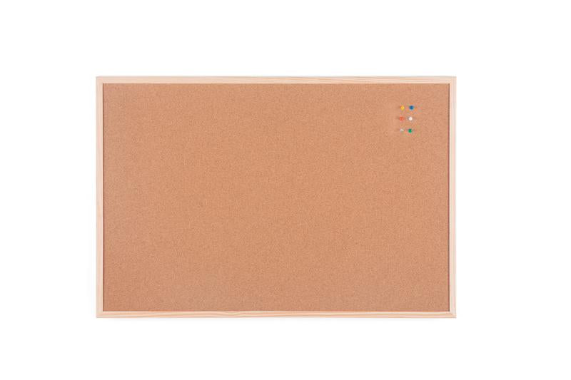 Bi-Office Cork Noticeboard Pine Wood Frame 900x600mm - MC070012010