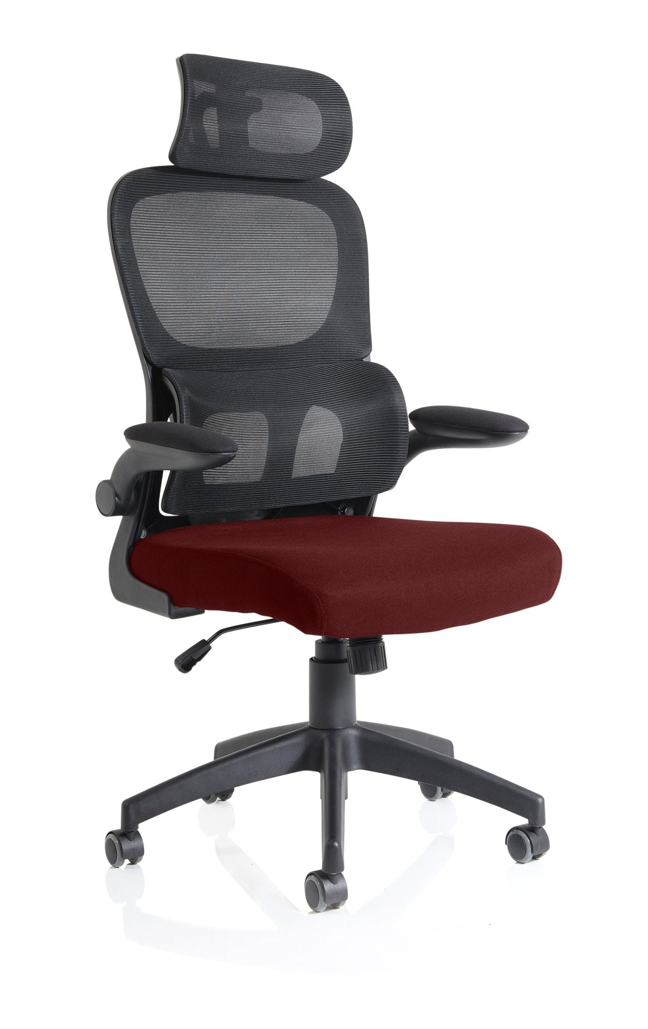 Iris Mesh Back Task Operator Office Chair Bespoke Gnseng Chilli Fabric Seat With Headrest - KCUP2037 DD