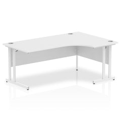 Impulse Contract Right Hand Crescent Cantilever Desk W1800 x D1200 x H730mm White Finish/White Frame - I002395 DD
