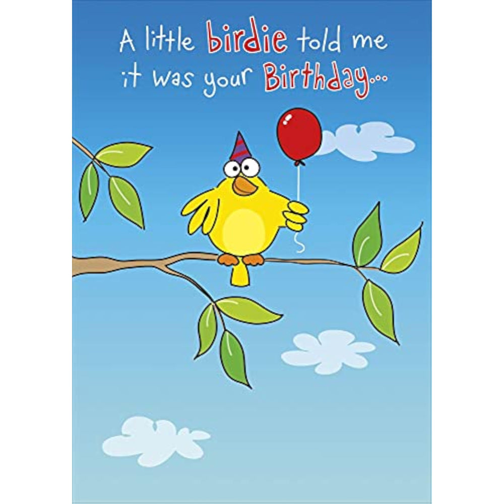 UKG Open Birthday Card - A Little Birdie Told Me... - Humour Funny - For Him/Her