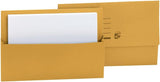 Yellow 5 Star document wallet with half flap, 250gsm capacity, 32mm foolscap size, shown in a pack of 50.