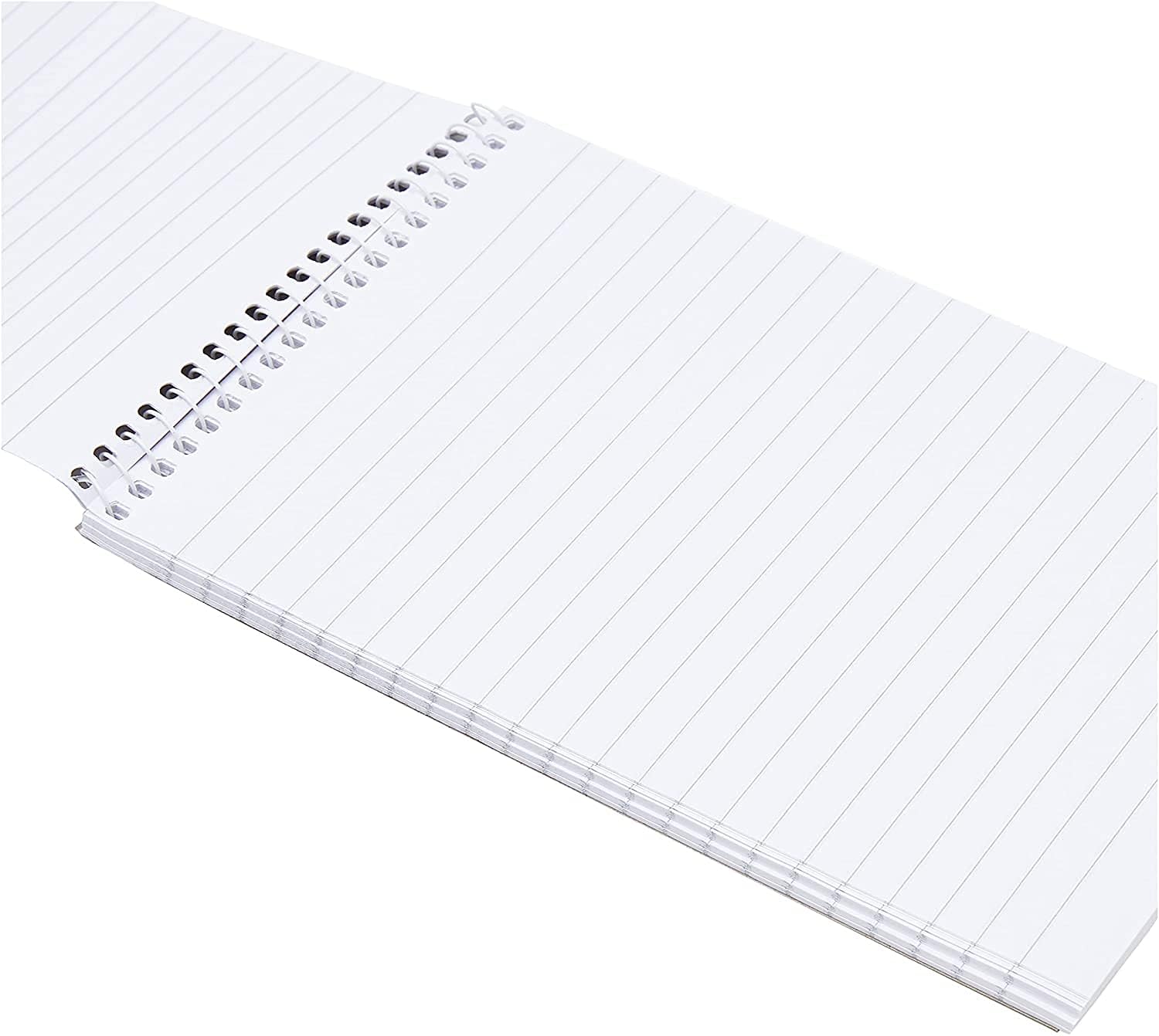 Wirebound 5 Star shorthand pad with ruled pages, 300 sheets, 127x200mm, red and white cover, ideal for note-taking and shorthand.