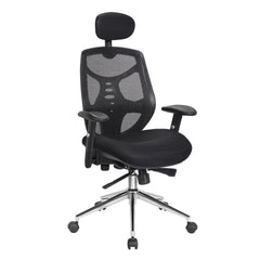 Nautilus Designs Polaris High Back Mesh Synchronous Executive Office Chair With Adjustable Headrest and Height Adjustable Arms Black - BCM/K113/BK DD
