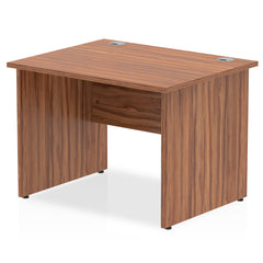 Impulse 1000 x 800mm Straight Desk Walnut Top Panel End Leg MI001959 DD