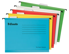 Esselte Pendaflex A4 Reinforced Suspension File Card V Base Assorted Colours (Pack 10) 93042 DD