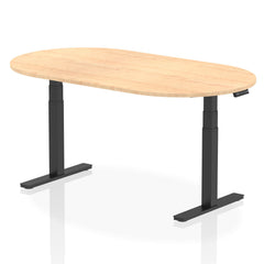 Dynamic Impulse W1800 x D1000 x H660-1310mm Height Adjustable Boardroom Table Maple Finish Black Frame - I005191 DD