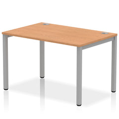 Impulse Single Row Bench Desk W1200 x D800 x H730mm Oak Finish Silver Frame - IB00247 DD