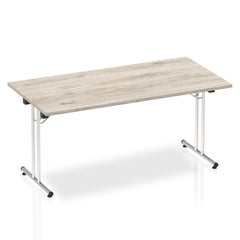 Dynamic Impulse 1600mm Folding Rectangular Table Grey Oak Top I003270 DD