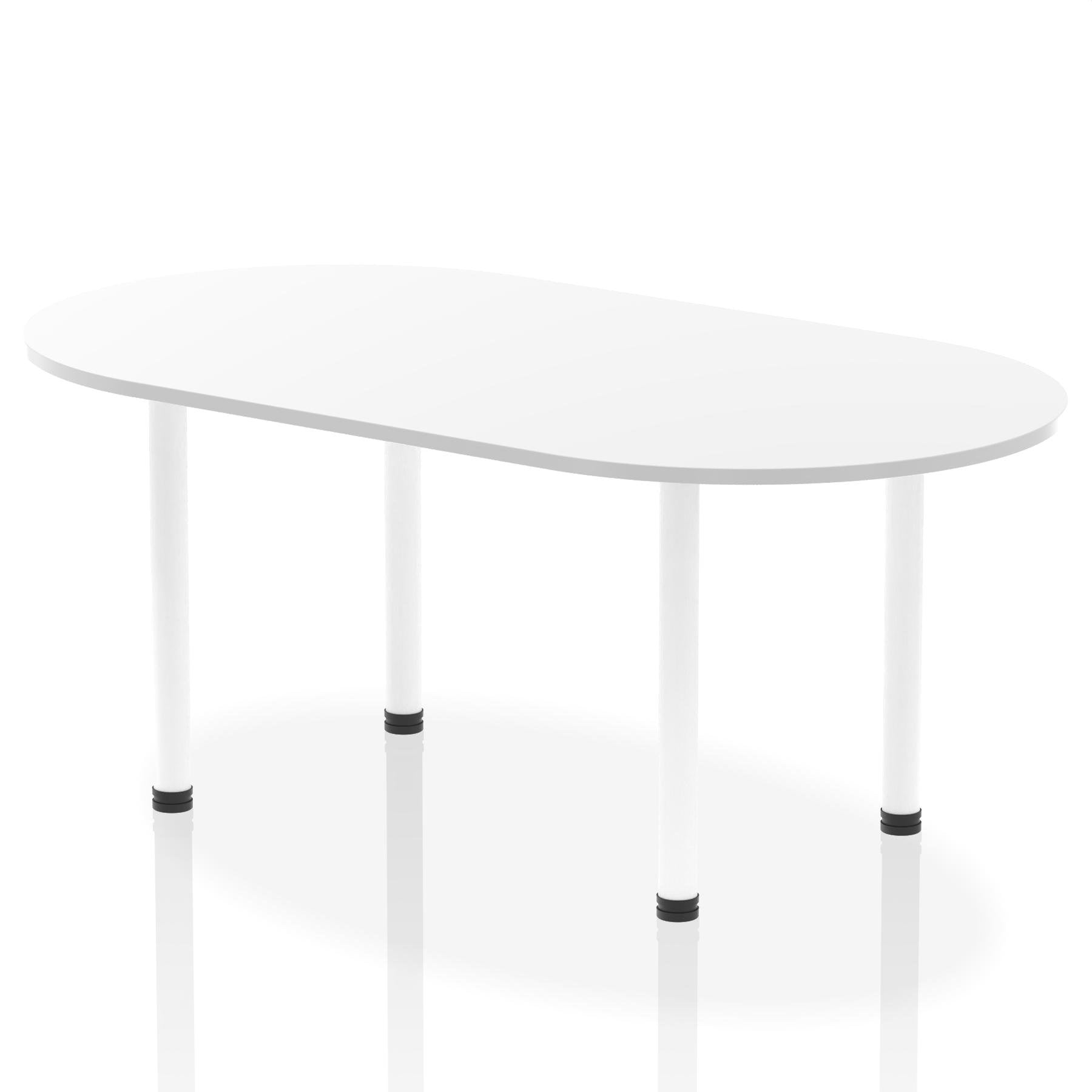 Dynamic Impulse W1800 x D1000 x H740mm Boardroom Table Post Leg White Finish White Frame - I003743 DD
