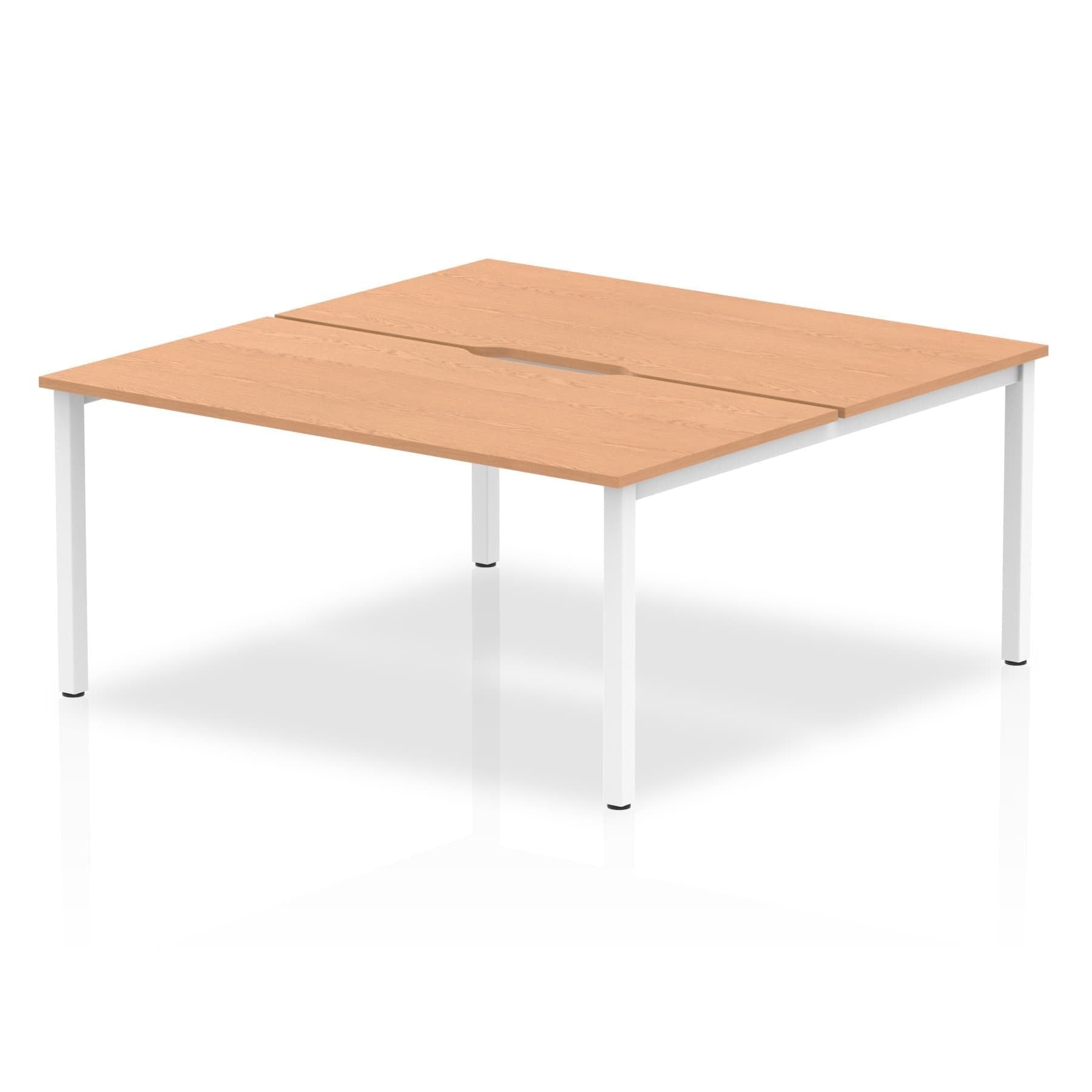 Evolve Plus 1600mm Back to Back 2 Person Desk Oak Top White Frame BE150 DD