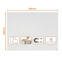 Nobo Infinity Frameless Magnetic Whiteboard 1200x900mm - 1915715 DD