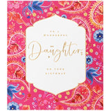 Beautiful Eastern Print Design With Scripted Lettering Daughter Birthday Card