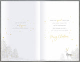 Wonderful Son Stag White Blue Christmas Card