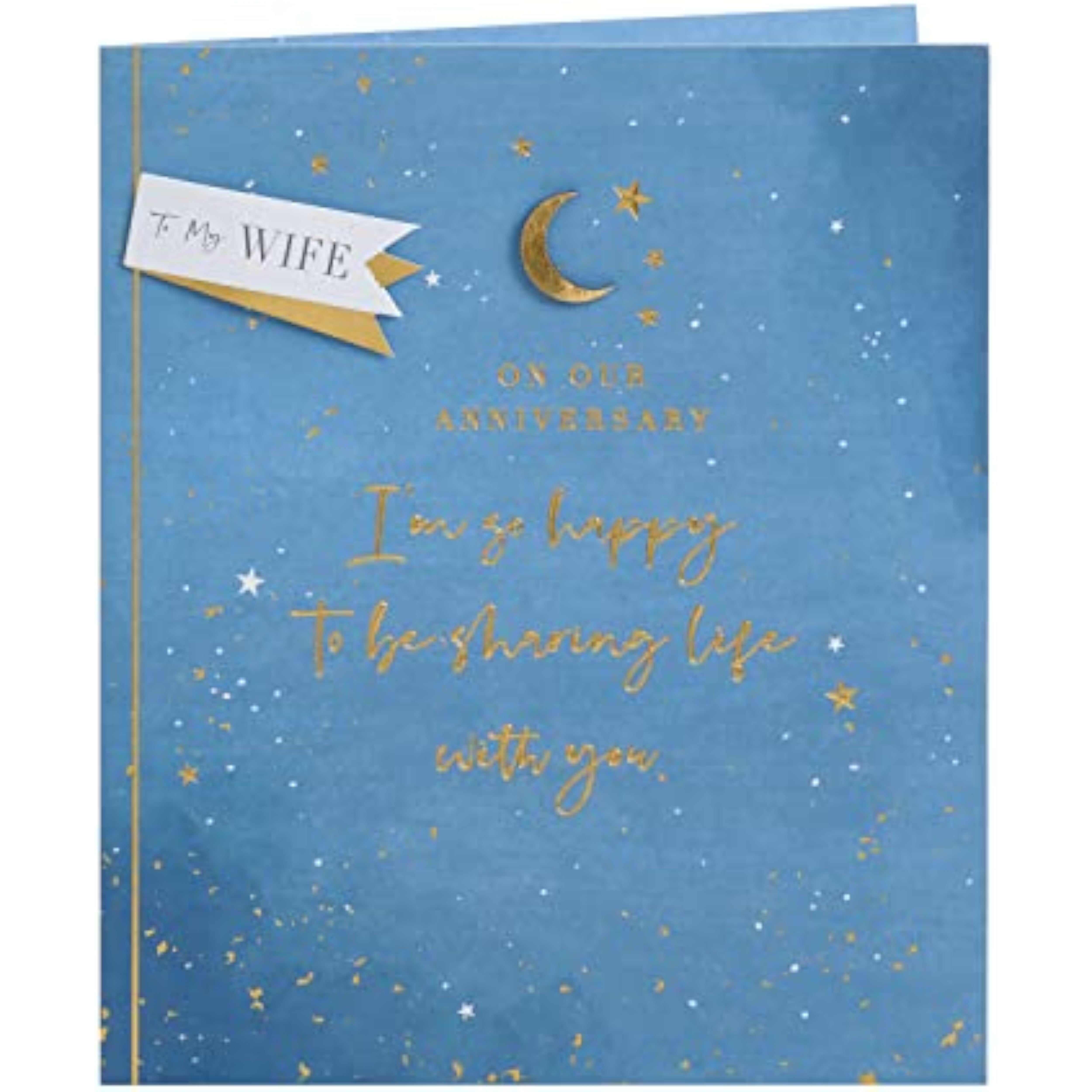 UK Greetings Wife Anniversary Card With Envelope - Starry Design