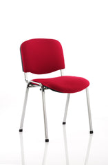 ISO Stacking Chair Wine Fabric Chrome Frame BR000299 DD