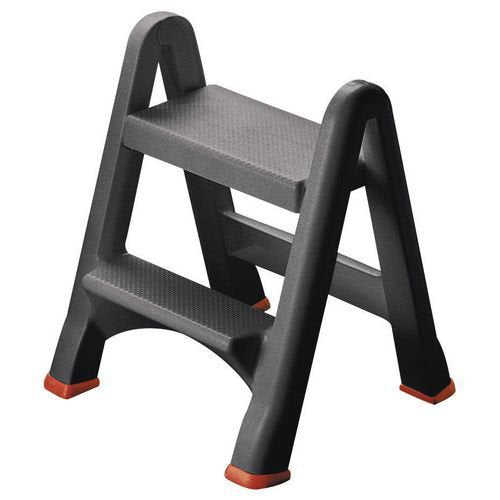 Slingsby Folding Plastic Step Stool 150Kg Capacity W495 x D172 x H640mm Black - 333650 DD