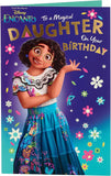 Disney Encanto Birthday Card For Daughter With Envelope - Children's Design With Mirabel And Colourful Floral Pattern, 746747-0-1