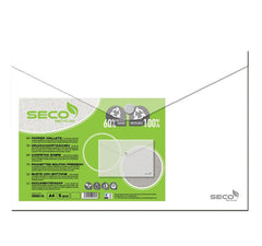 SECO ECO Biodegradable Popper Wallet Polypropylene A4 Clear (Pack 5) - 30085-CL