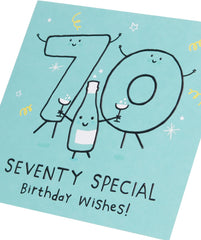 UK Greetings 70th Birthday Card for Him/Her/Friend - Blue Design