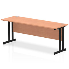 Impulse 1800 x 600mm Straight Desk Beech Top Black Cantilever Leg MI003220 DD