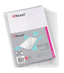 Rexel Nyrex Single Wallet with Pocket PVC A4 180 Micron Clear (Pack 25) 12181