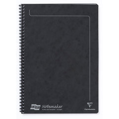 Clairefontaine Europa Notemaker A4 Wirebound Pressboard Cover Notebook Ruled 120 Pages Black (Pack 10) - 4862