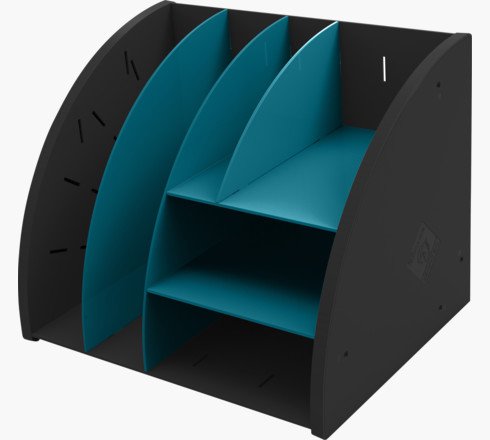 Exacompta Neo Deco Desktop Organiser 282 x 356 x 282mm Black/Duck Blue (Each) - 394505D