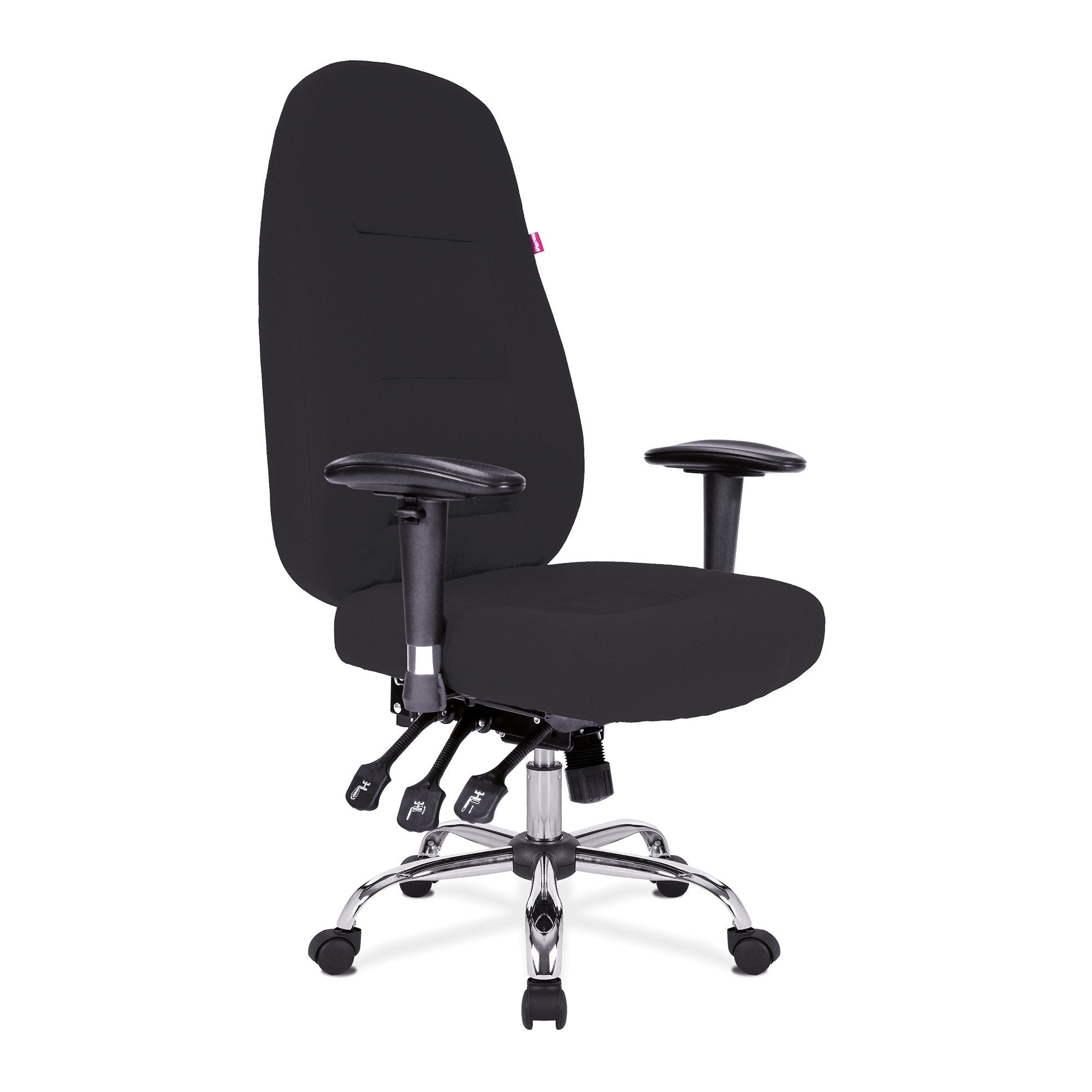 Nautilus Designs Babylon High Back Fabric 24 Hour Synchronous Task Operator Office Chair With Multi-Adjustable Arms Black - BCF/R440/BK DD
