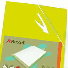 Rexel Nyrex Cut Flush Folder Polypropylene A4 110 Micron Yellow (Pack 25) 12161YE