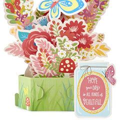 3D Butterfly and Floral Design Birthday Card