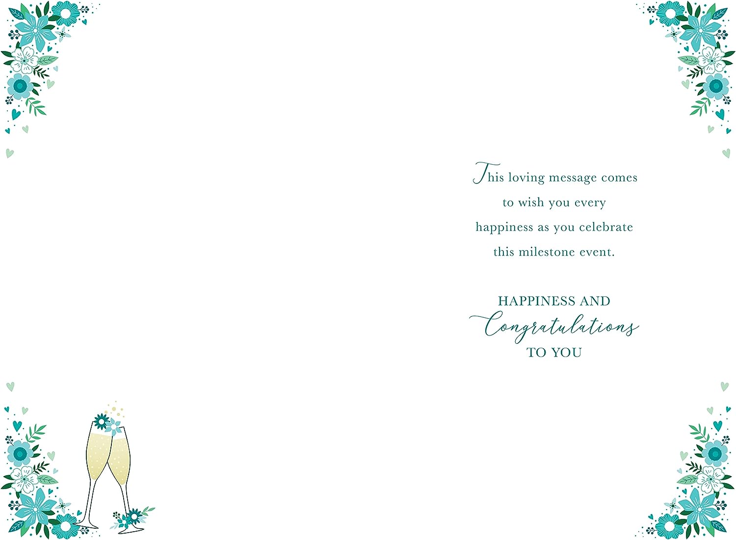 Emerald 55th Anniversary Card Champagne Foil Finish Lovely Verse