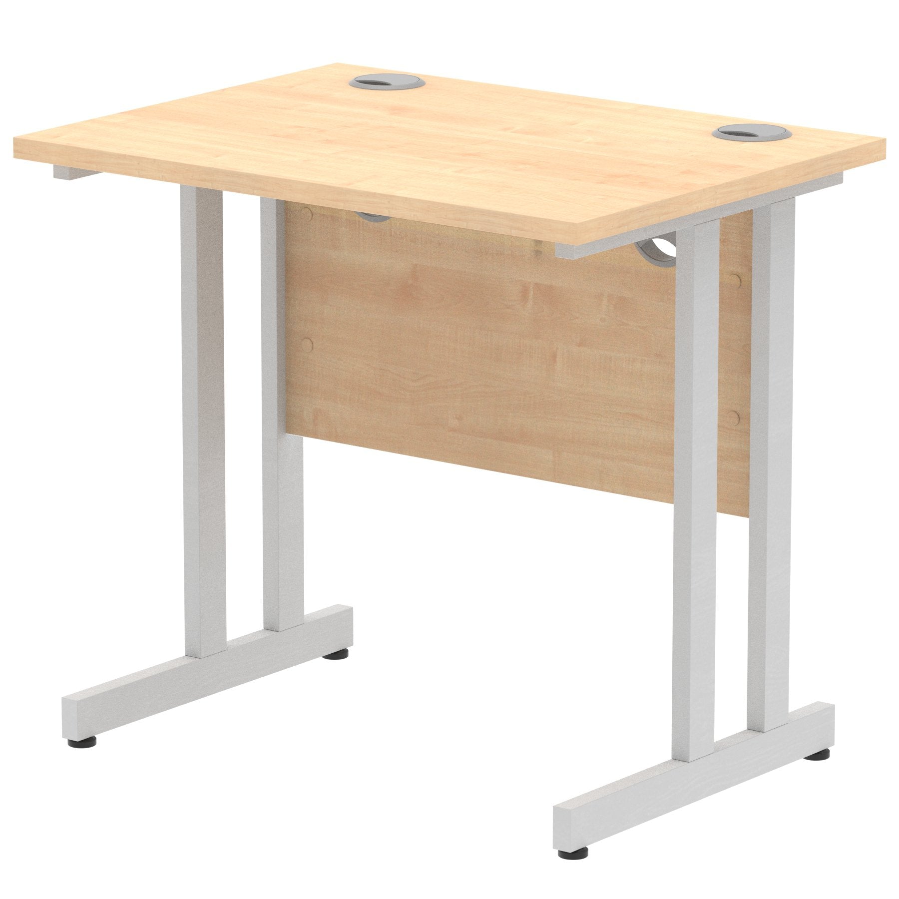 Impulse 800 x 600mm Straight Desk Maple Top Silver Cantilever Leg MI002899 DD
