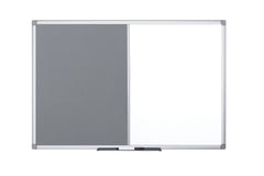 Bi-Office Maya Combination Board Grey Felt/Non Magnetic Whiteboard Aluminium Frame 900x600mm - XA0320170 DD
