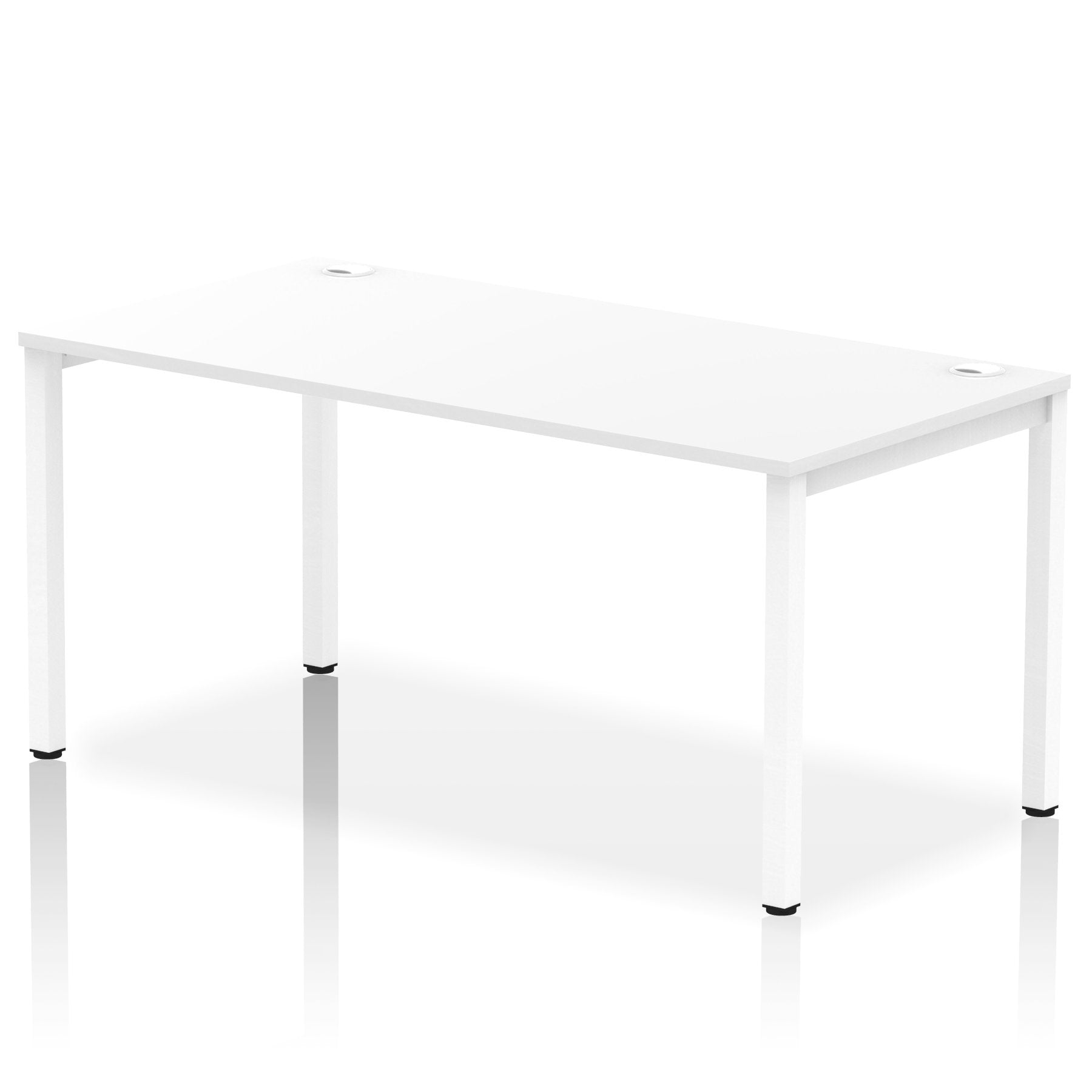 Impulse Single Row Bench Desk W1600 x D800 x H730mm White Finish White Frame - IB00279 DD